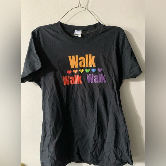 . Tops - WALK WALK WALK FITNESS TEE SHIRT. Classic TEE. Large. Never worn. Leslie Sansone